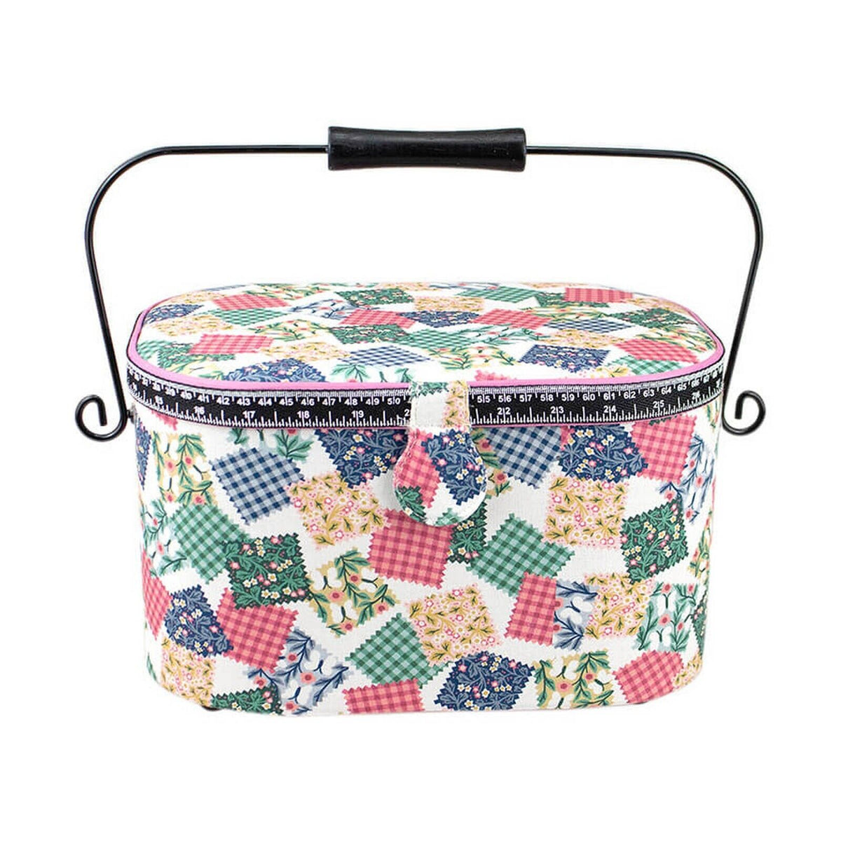 Sewing / Craft Sewing Basket Medium Oval Patchwork design