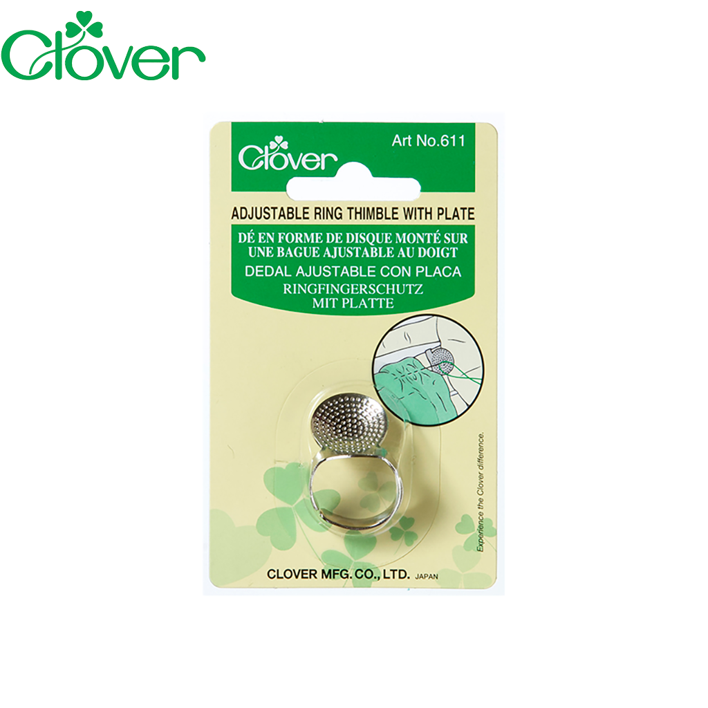 Clover Adjustable Ring Thimble with Plate