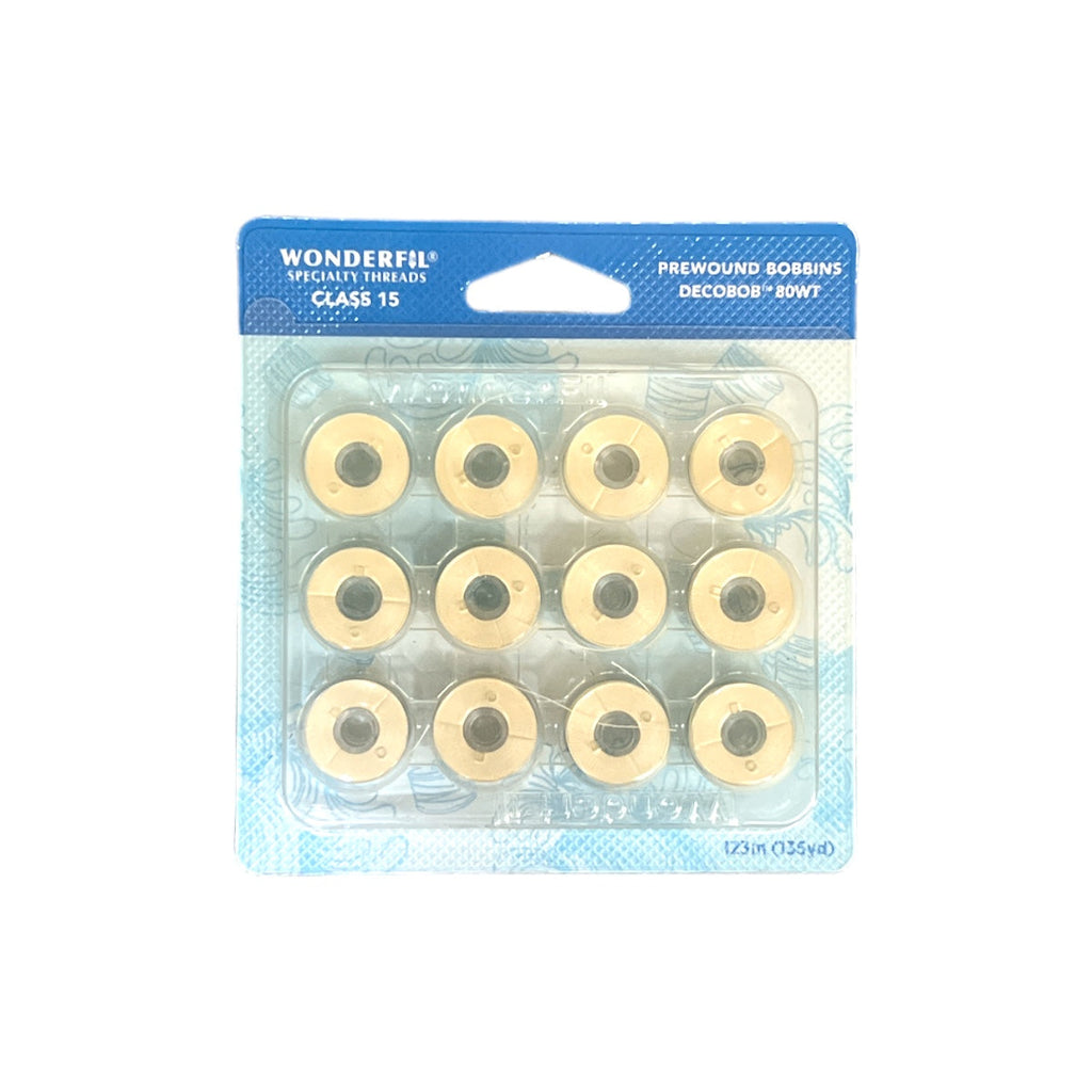 WonderFil Decobob Prewound Bobbin Class 15 Pack, Antique White