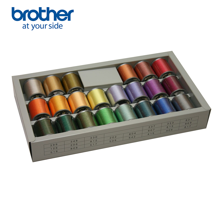 Brother Polyester High Sheen Embroidery Thread - 22 Colour Pack