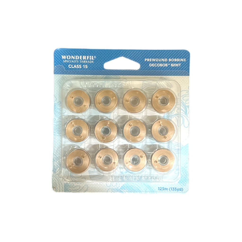 WonderFil Decobob Prewound Bobbin Class 15 Pack, Taupe