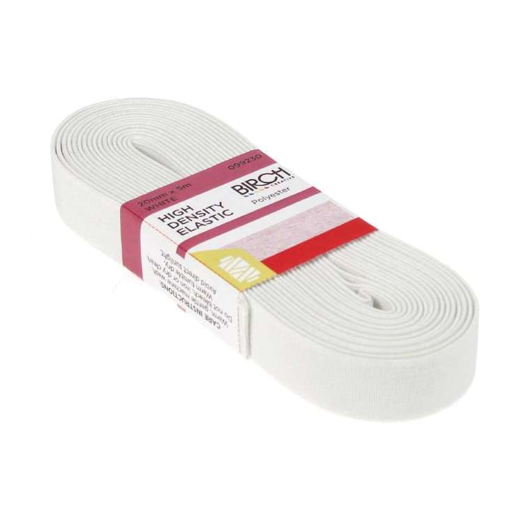 High Density Elastic - 20mm x 5m WHITE