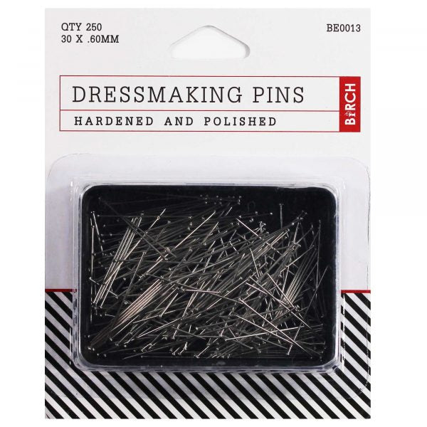 Birch Dressmaker Pins 30mm X0.60mm - 250pcs