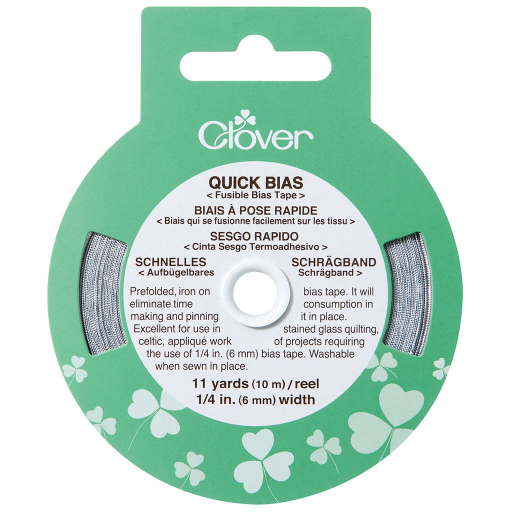 Clover Quick Fusible Bias Tape - 6mm Silver