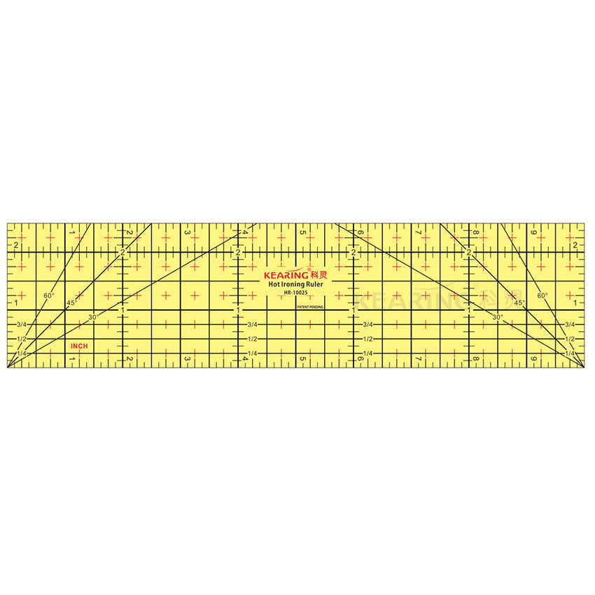 Hot Ironing Ruler by Kearing - Imperial Marking 10 x 2.5"