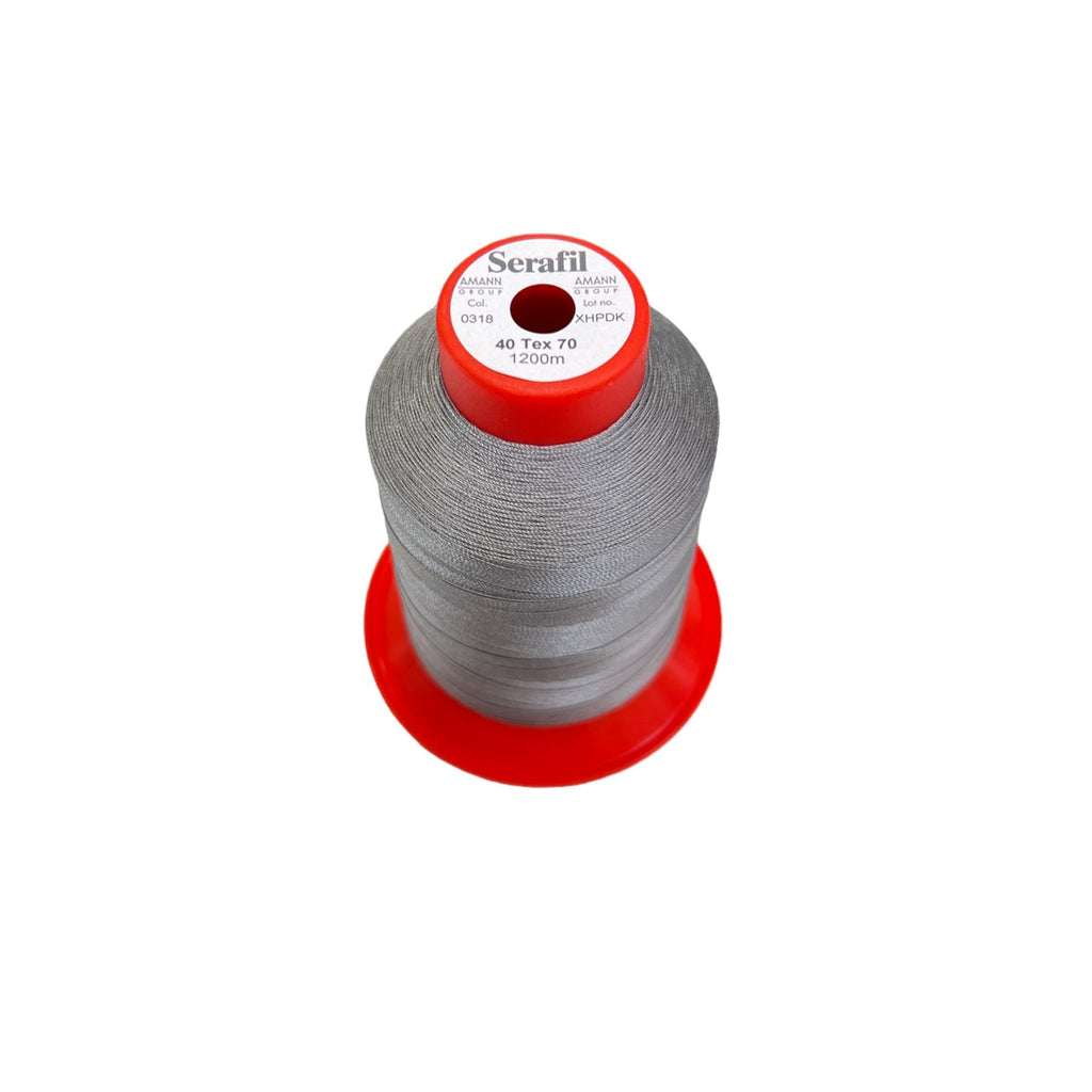 Amann Serafil 40 T70 Thick Polyester Thread. 1200m - Upholstery & Bag Making Grey - 0318